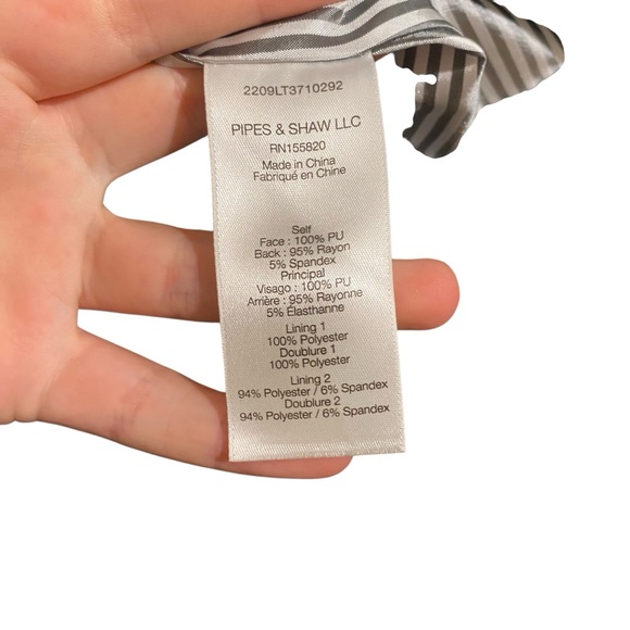 Veronica Beard Hollis Faux Leather Single Button 3/4 Ruched Sleeve Dickey Blazer - Picture 5 of 6